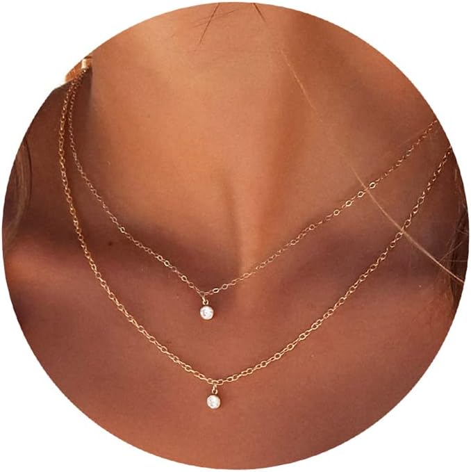 Gold-Tone Silver-Tone CZ Necklace