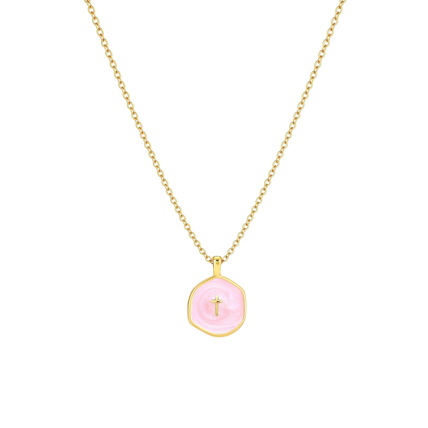 14K Gold Plated Cross Pendant Necklace