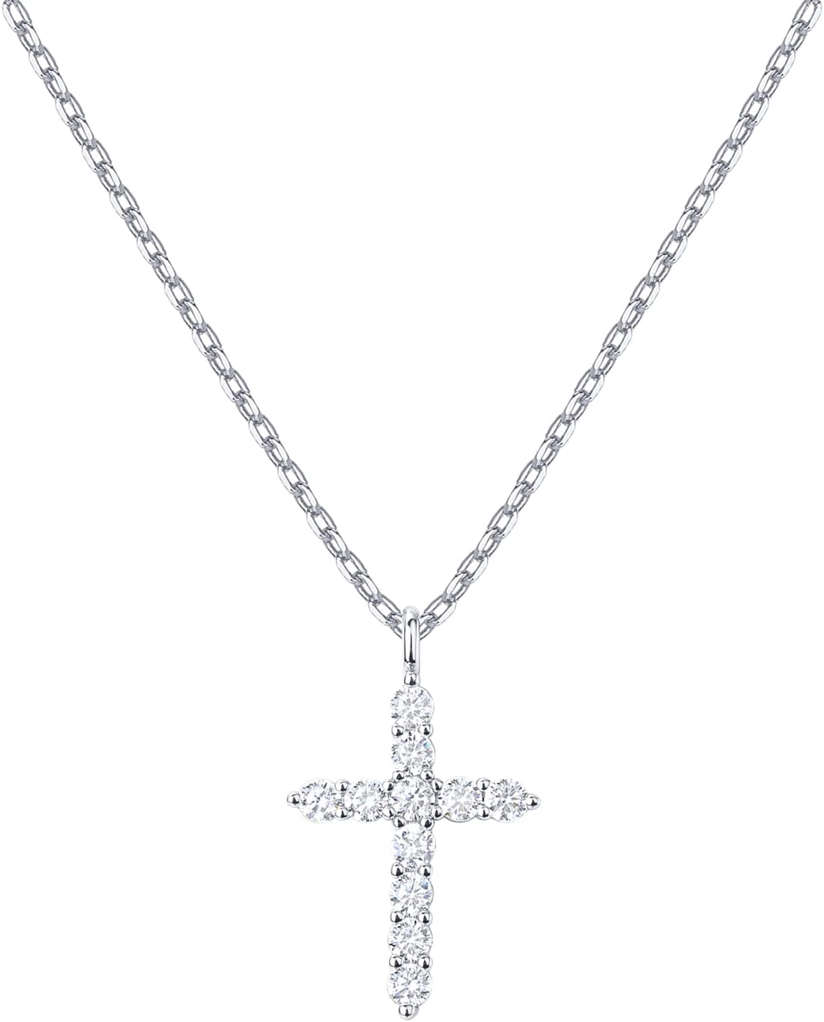 Gold-Tone CZ Cross Pendant Necklace