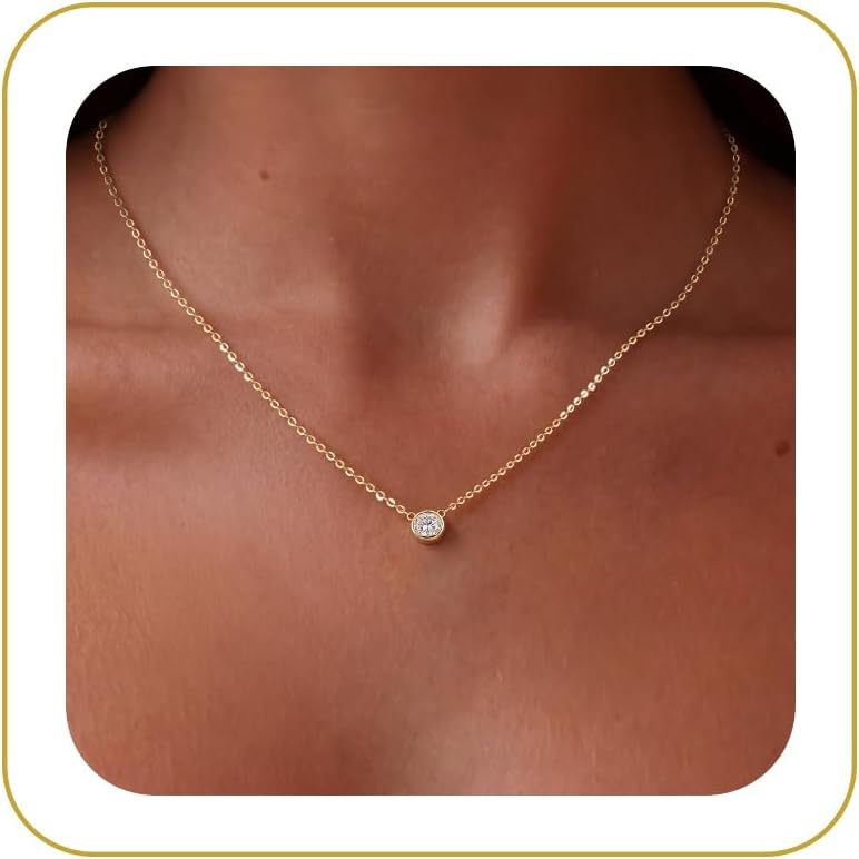 Gold-Tone Silver-Tone CZ Necklace
