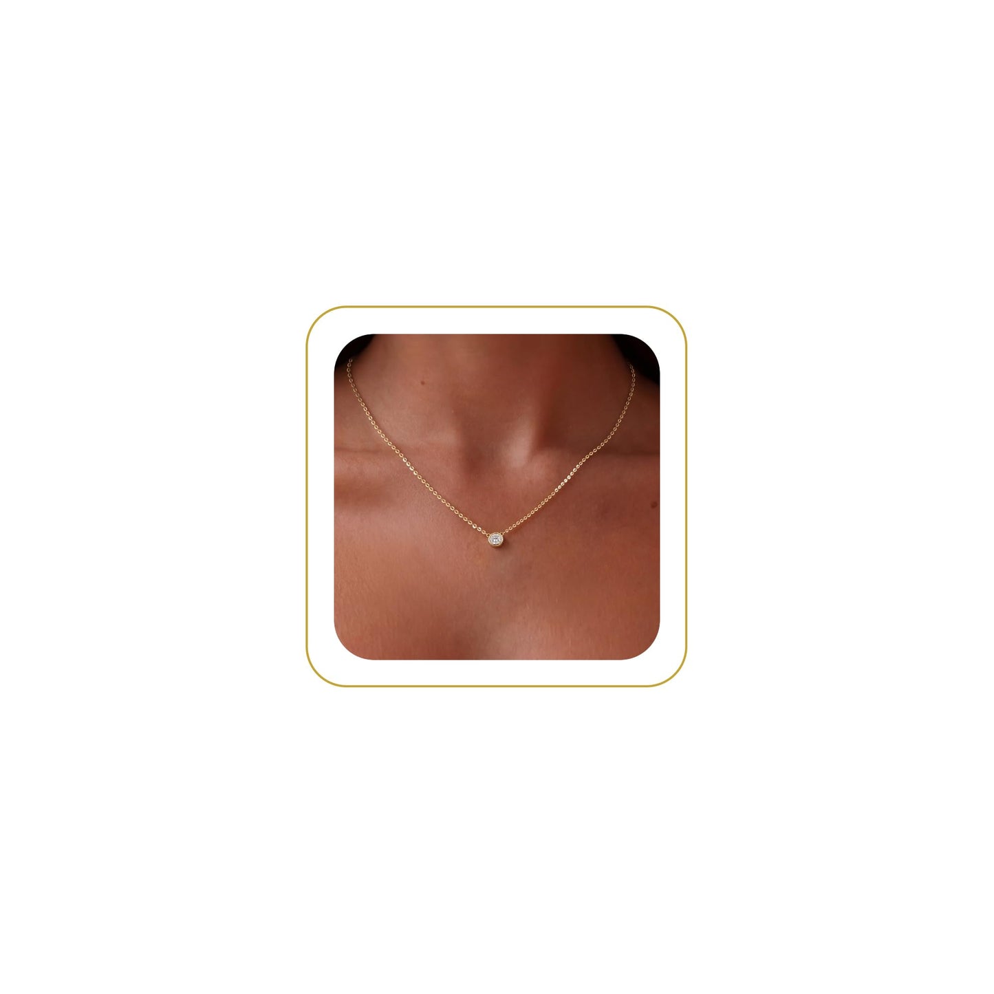 Gold-Tone Silver-Tone CZ Necklace