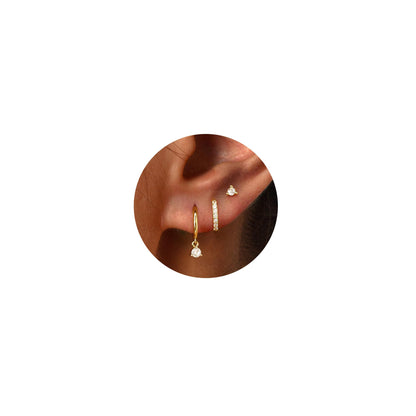 3-Pair Gold-Tone Hoop Earrings Set
