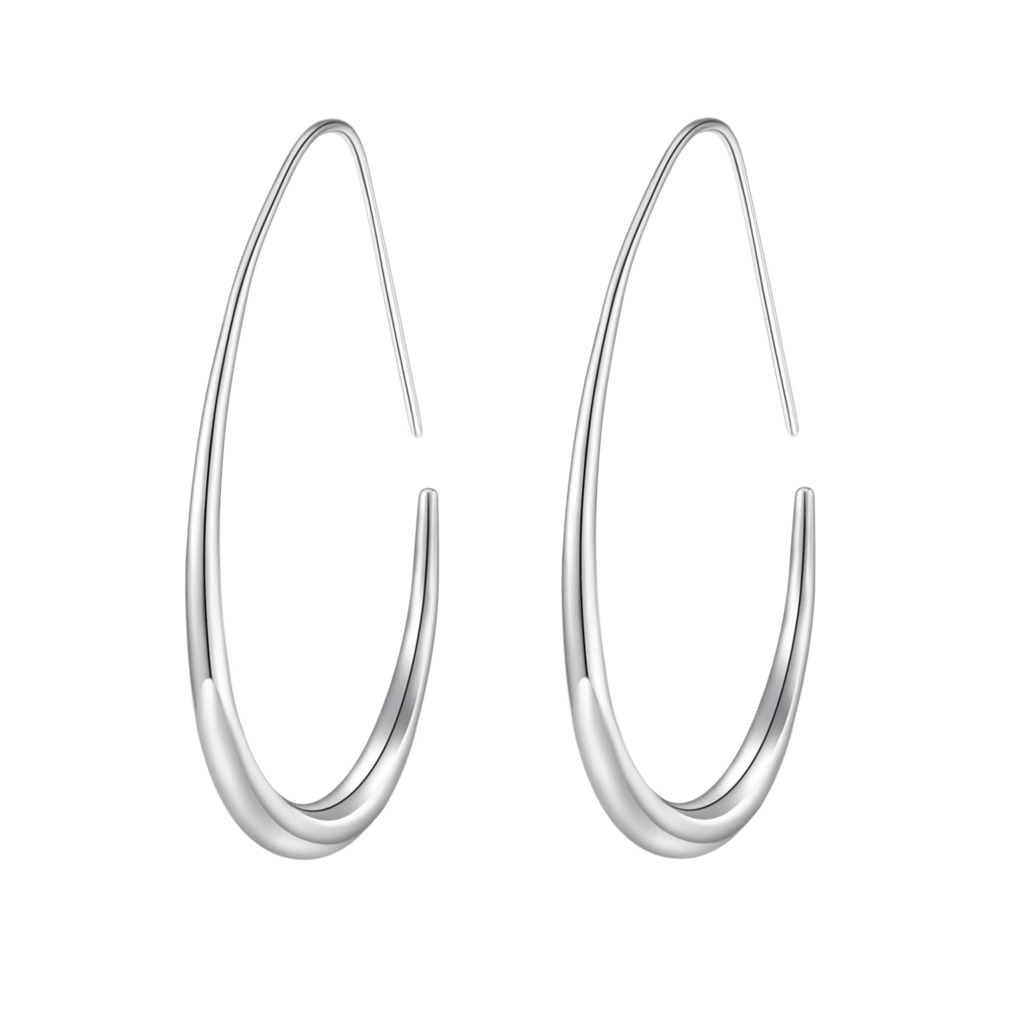 Gold-Tone White Teardrop Hoop Earrings