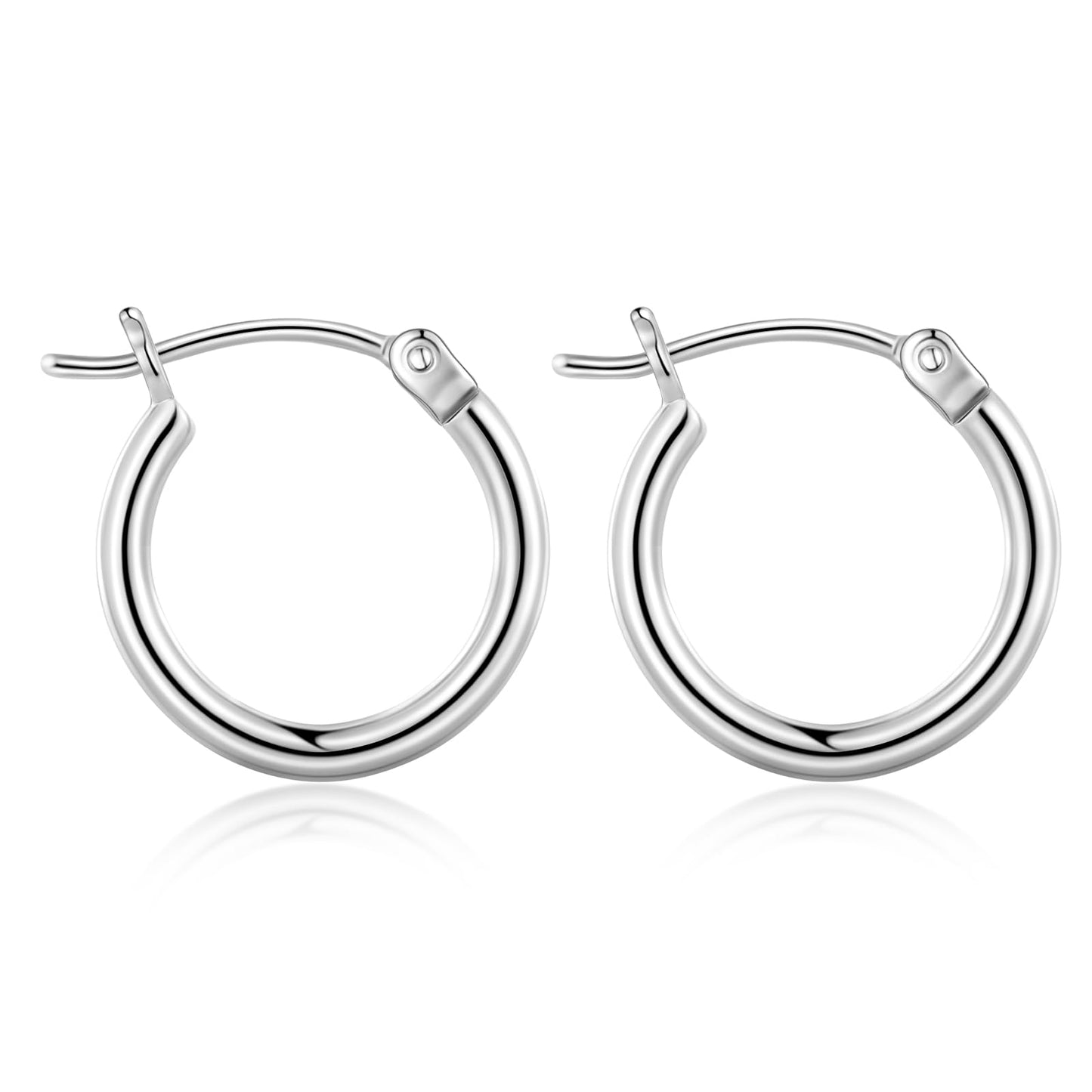 Gold Hoop Earrings for Women 14K Real Gold Plated Hoops with 925 Sterling Silver Post