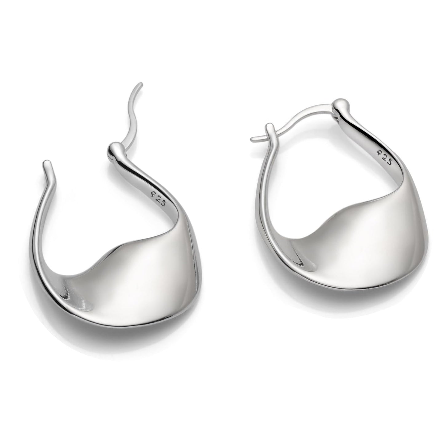 Silver-Tone Chunky Hoop Earrings