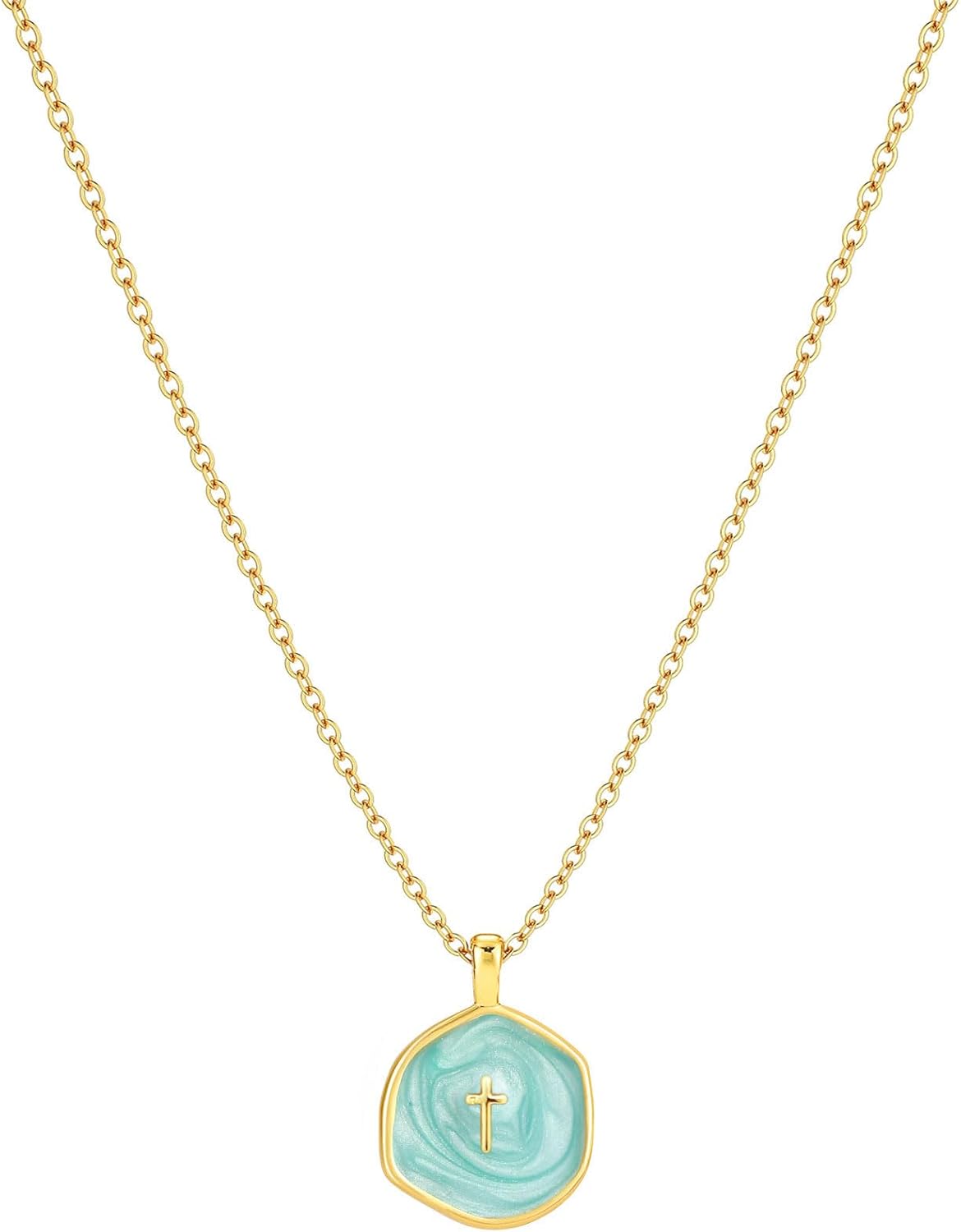 14K Gold Plated Cross Pendant Necklace