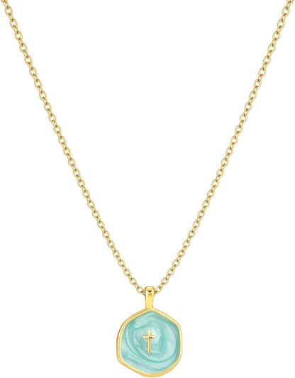 14K Gold Plated Cross Pendant Necklace