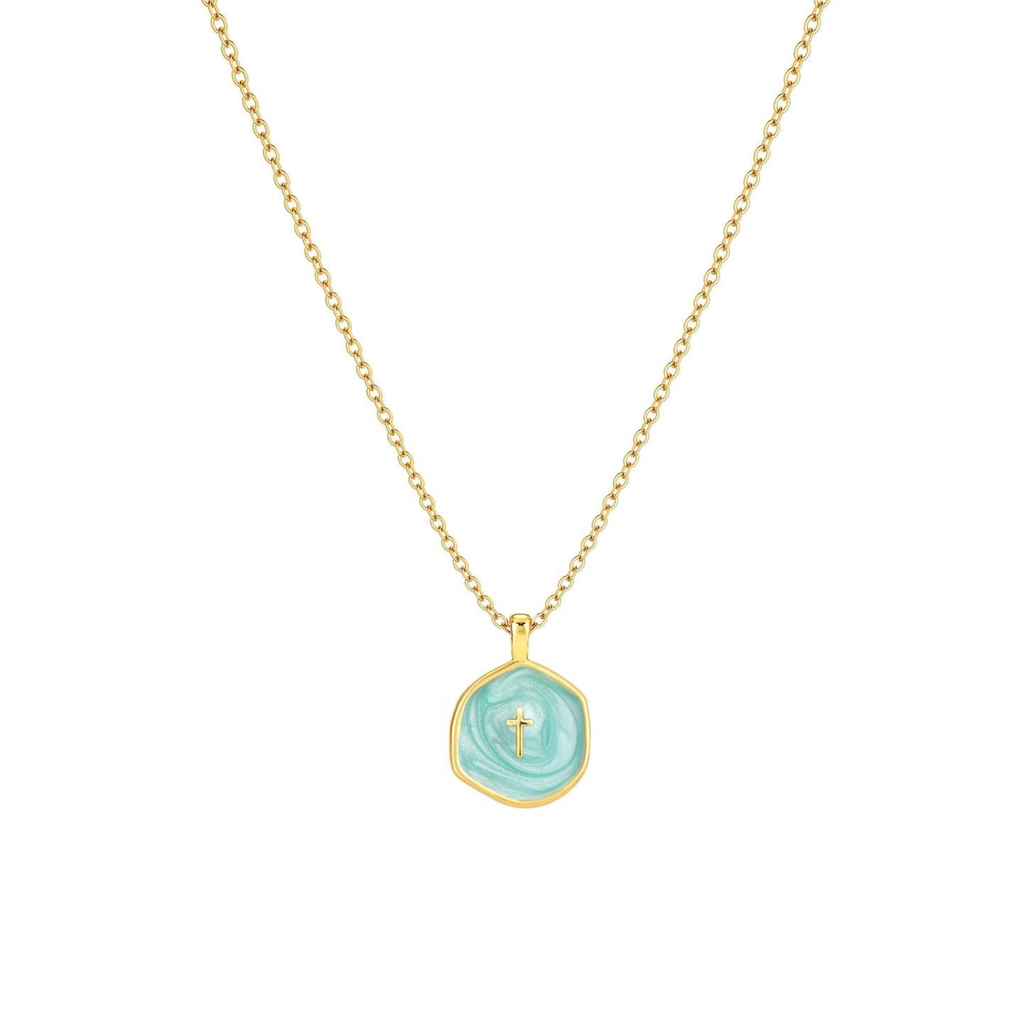 14K Gold Plated Cross Pendant Necklace