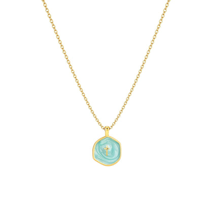 14K Gold Plated Cross Pendant Necklace