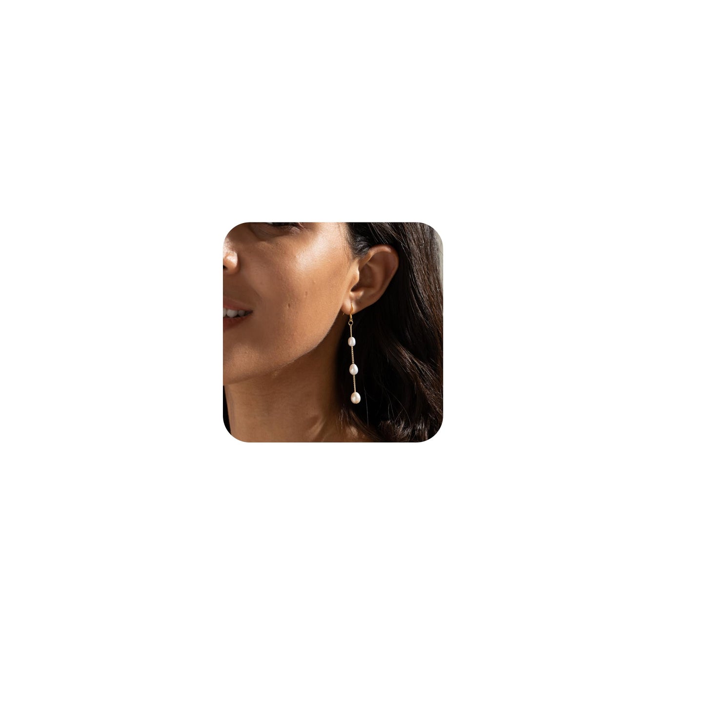 Gold-Tone Pearl Stackable Drop Earrings