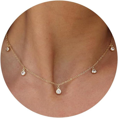 Gold-Tone Silver-Tone CZ Necklace