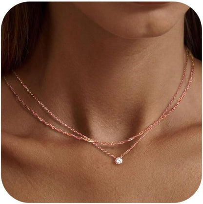 Gold-Tone Silver-Tone CZ Necklace