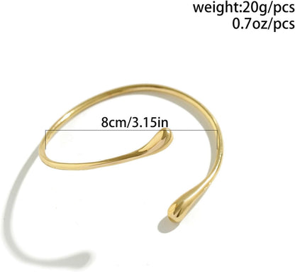 2-Piece Gold Stackable Arm Cuff Set