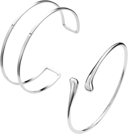 2-Piece Gold Stackable Arm Cuff Set