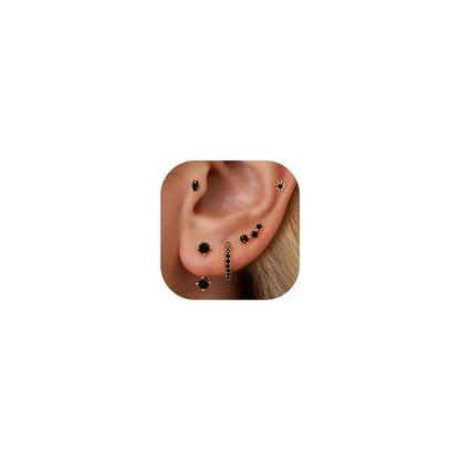 6-Pair Gold-Tone Stud Earrings Set