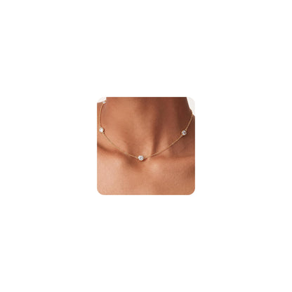 Gold-Tone Silver-Tone CZ Necklace