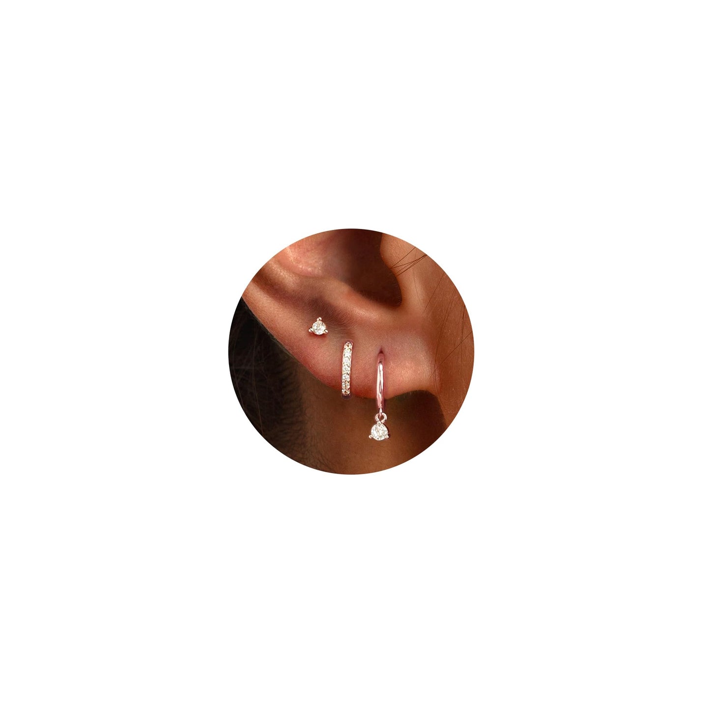 3-Pair Gold-Tone Hoop Earrings Set