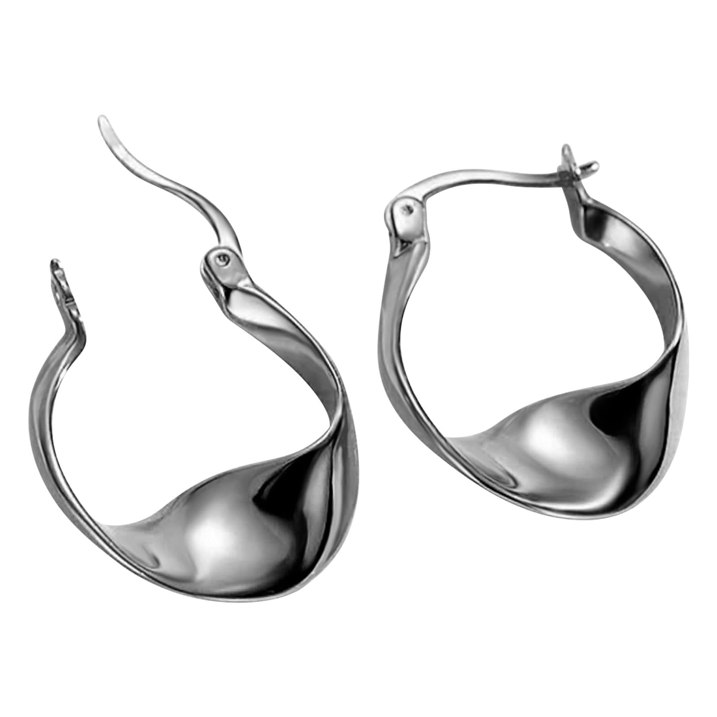 Silver-Tone Chunky Hoop Earrings