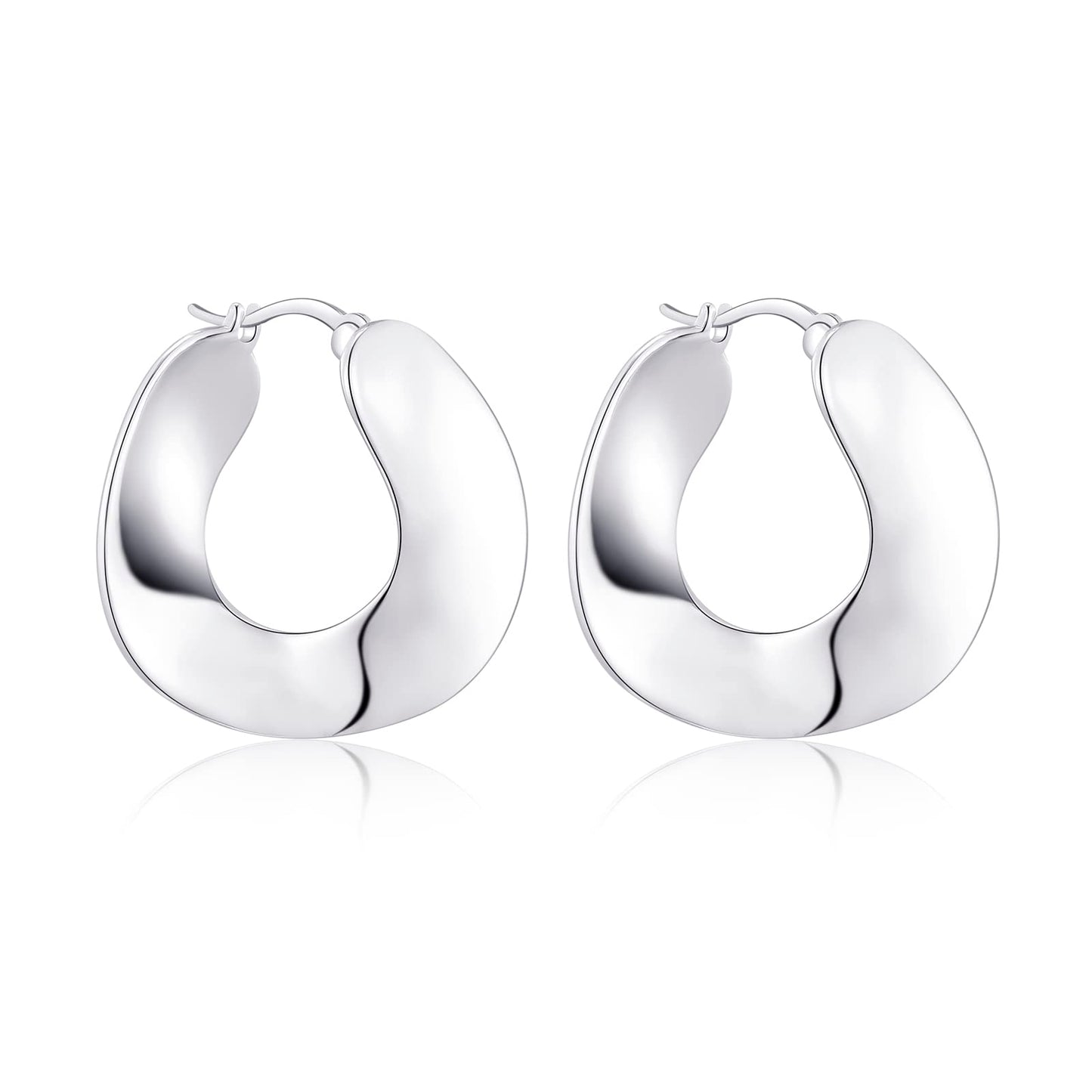 Silver-Tone Chunky Hoop Earrings