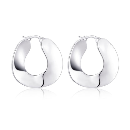 Silver-Tone Chunky Hoop Earrings