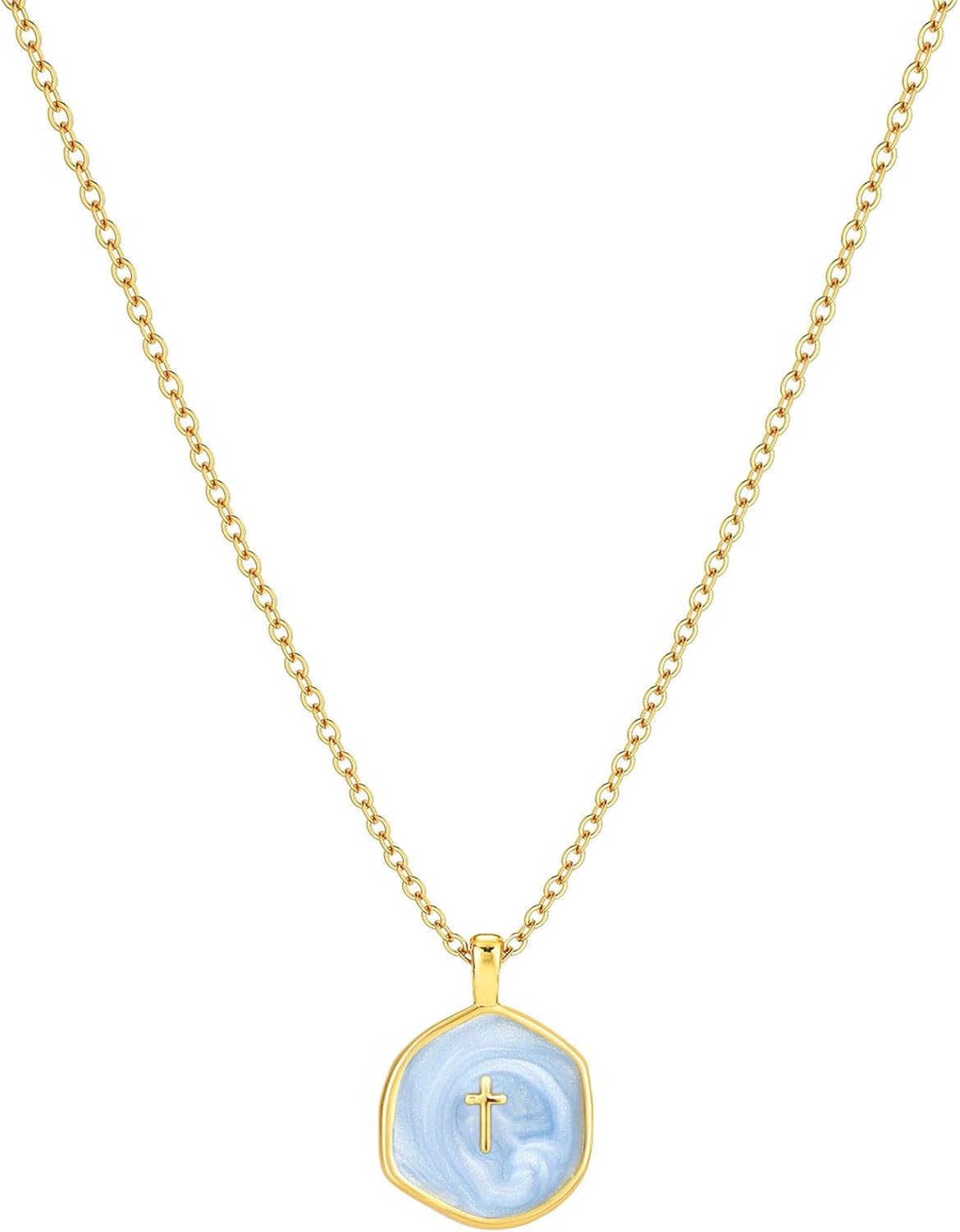 14K Gold Plated Cross Pendant Necklace