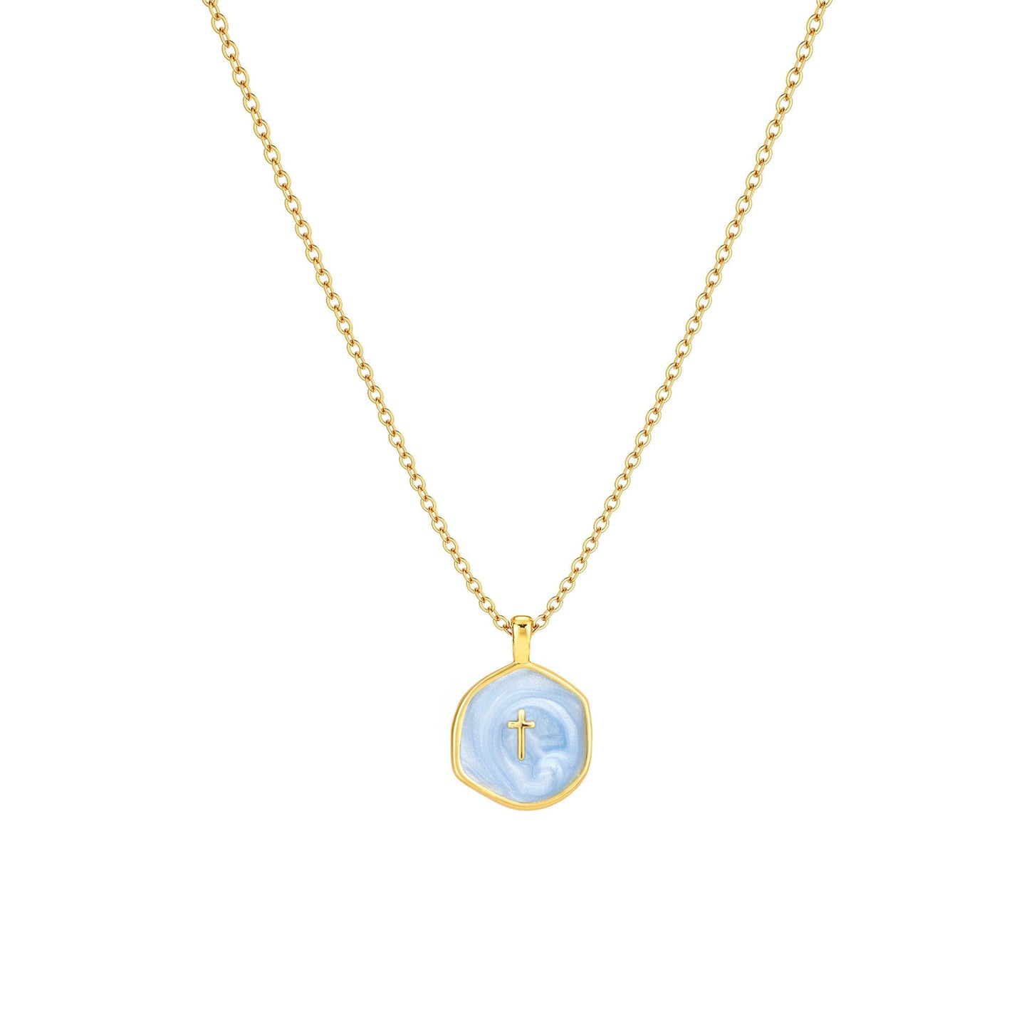 14K Gold Plated Cross Pendant Necklace