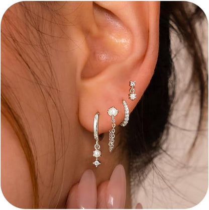 Gold-Tone Pearl Stackable Drop Earrings