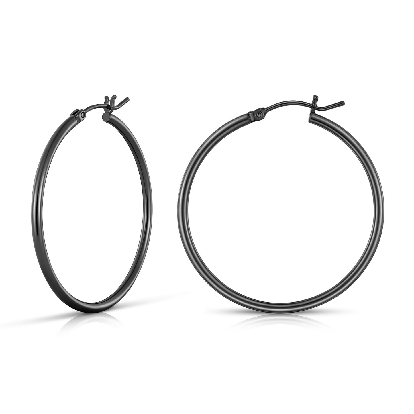 Gold Hoop Earrings for Women 14K Real Gold Plated Hoops with 925 Sterling Silver Post