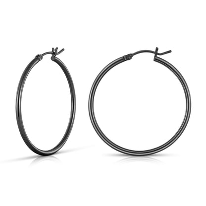 Gold Hoop Earrings for Women 14K Real Gold Plated Hoops with 925 Sterling Silver Post