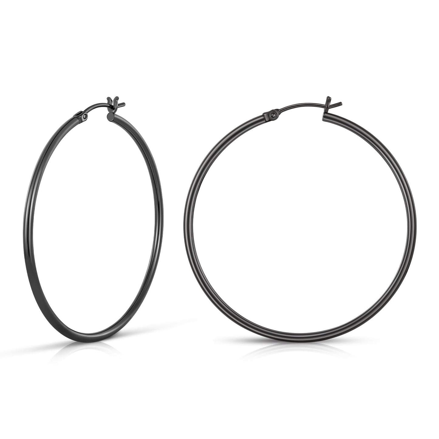 Gold Hoop Earrings for Women 14K Real Gold Plated Hoops with 925 Sterling Silver Post