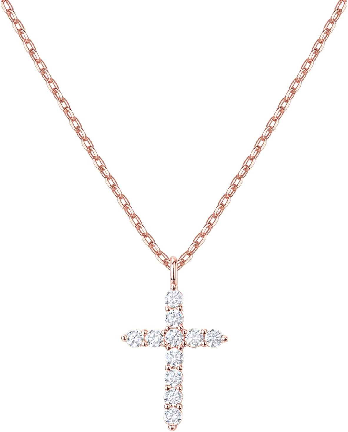 PAVOI 14K Gold Plated Cubic Zirconia Cross Necklace for Women | Cross Faith Pendant Necklaces