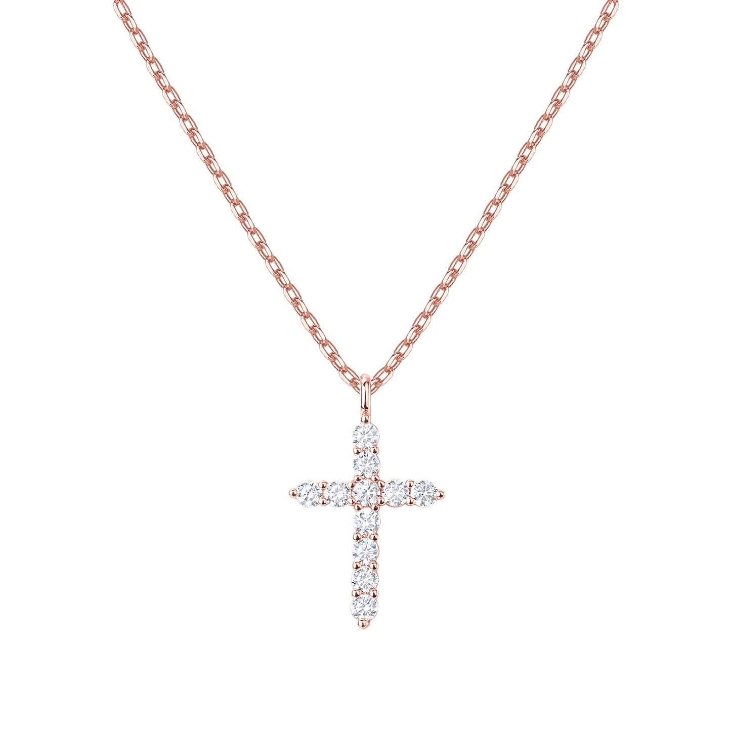Gold-Tone CZ Cross Pendant Necklace