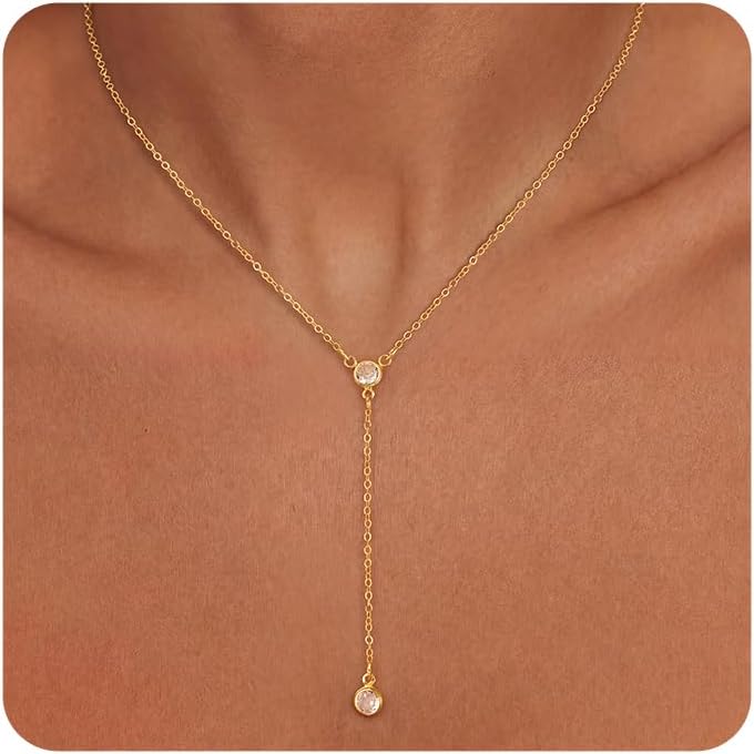 Gold-Tone Silver-Tone CZ Necklace