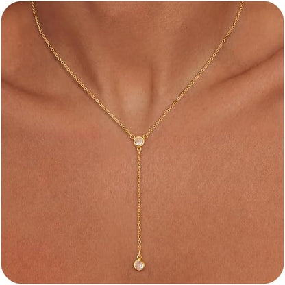 Gold-Tone Silver-Tone CZ Necklace