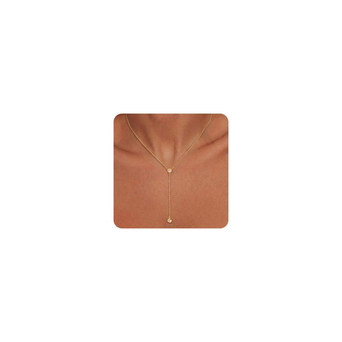 Gold-Tone Silver-Tone CZ Necklace