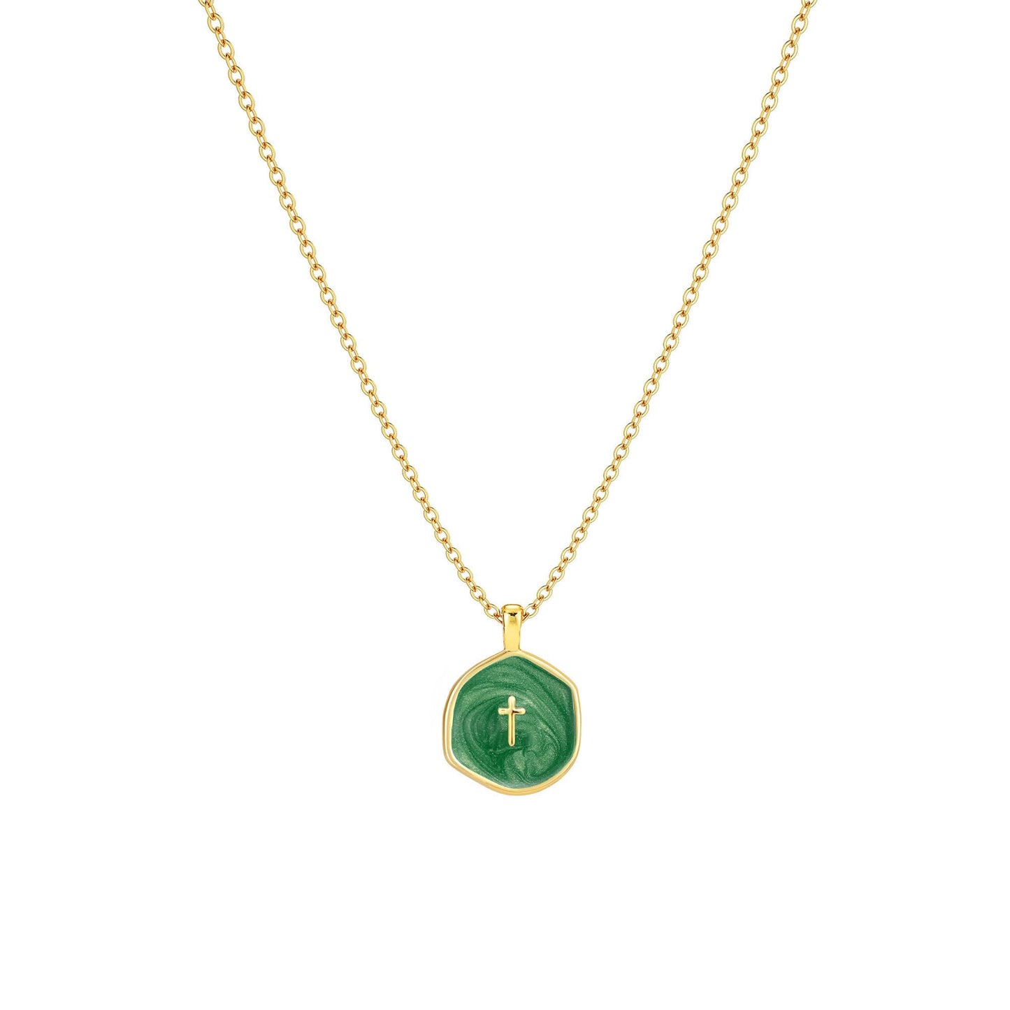 14K Gold Plated Cross Pendant Necklace