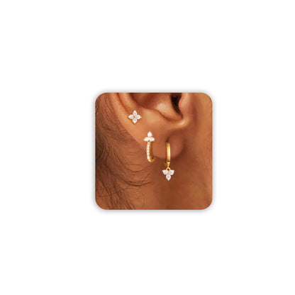 3-Pair Gold-Tone Hoop Earrings Set