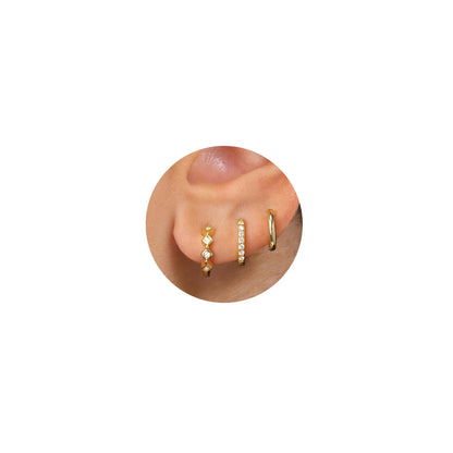 3-Pair Gold-Tone Hoop Earrings Set