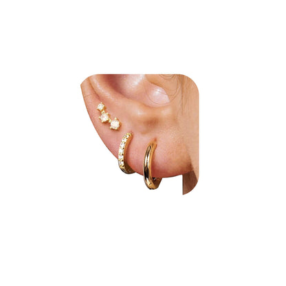 6-Pair Gold-Tone Stud Earrings Set