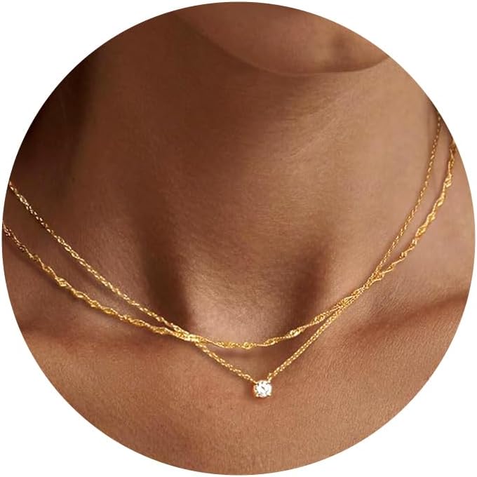 Gold-Tone Silver-Tone CZ Necklace