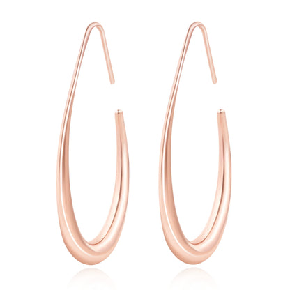 Gold-Tone White Teardrop Hoop Earrings