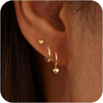 Gold-Tone Pearl Stackable Drop Earrings