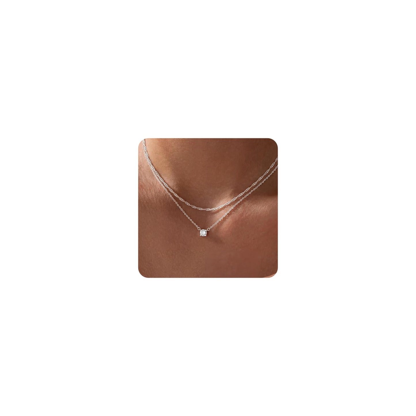 Gold-Tone Silver-Tone CZ Necklace