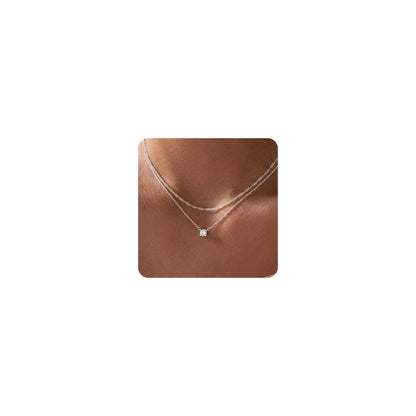 Gold-Tone Silver-Tone CZ Necklace