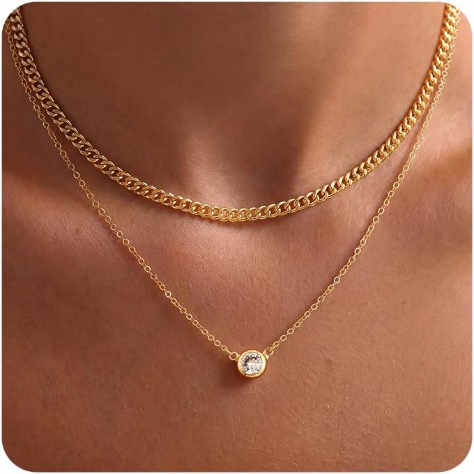 Gold-Tone Silver-Tone CZ Necklace