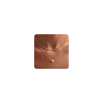 Gold-Tone Silver-Tone CZ Necklace