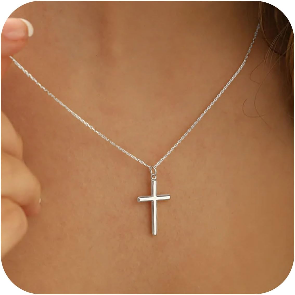 MONOZO Cross Necklace for Women，14K Gold Plated Cross Necklace Layered Gold Cross Necklace Tiny Sideway Cross Choker Necklace Gold Cross Necklaces for Women Trendy Gold Jewelry Gifts for Women Trendy