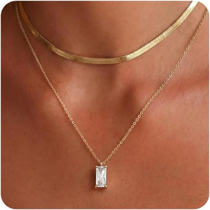 Gold-Tone Silver-Tone CZ Necklace