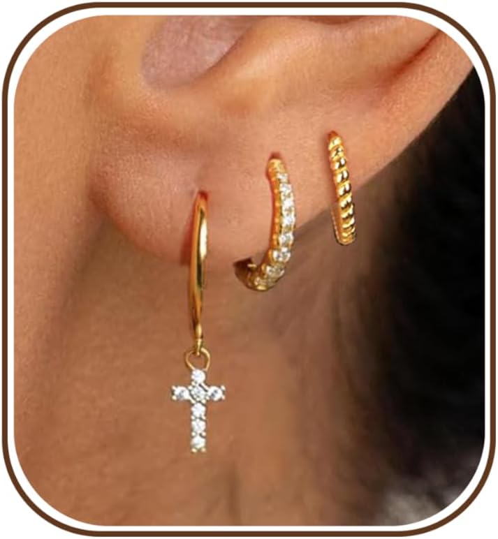 Gold-Tone Pearl Stackable Drop Earrings