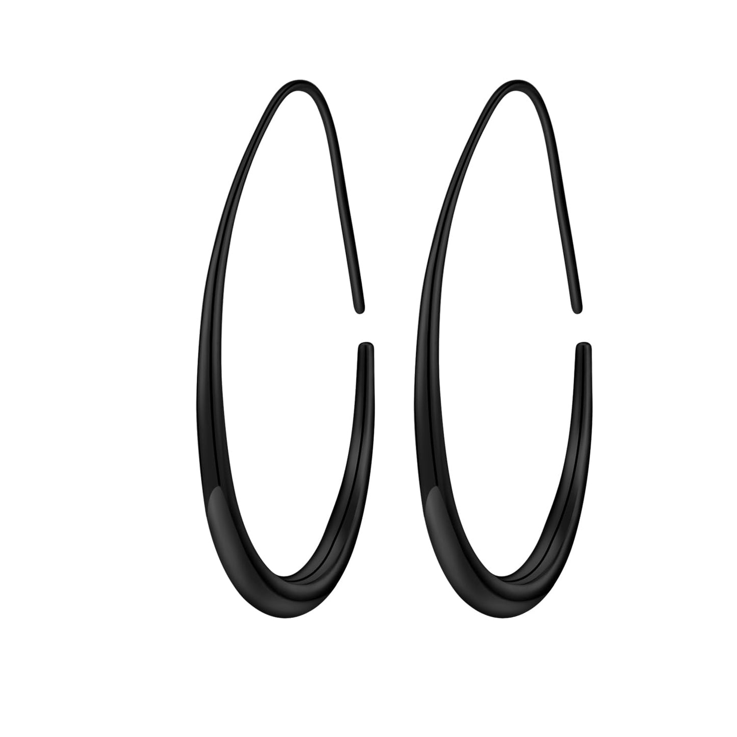 Gold-Tone White Teardrop Hoop Earrings